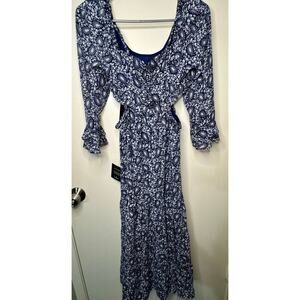 Lulus long maxi dressNavy nlue floral NWT Size X-Small